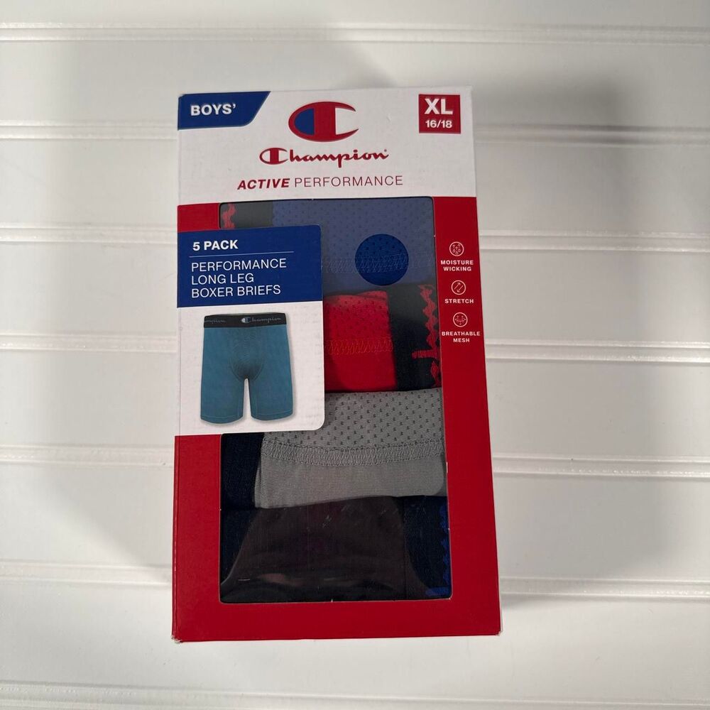 New Champion Boys Long Leg Boxer Briefs